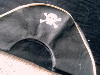using a pirate hat being used as a pattern