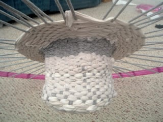 weaving a tshirt basket