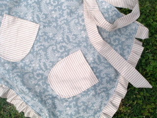 handmade apron with ruffle edges