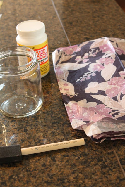 supplies to make a floral votive holder