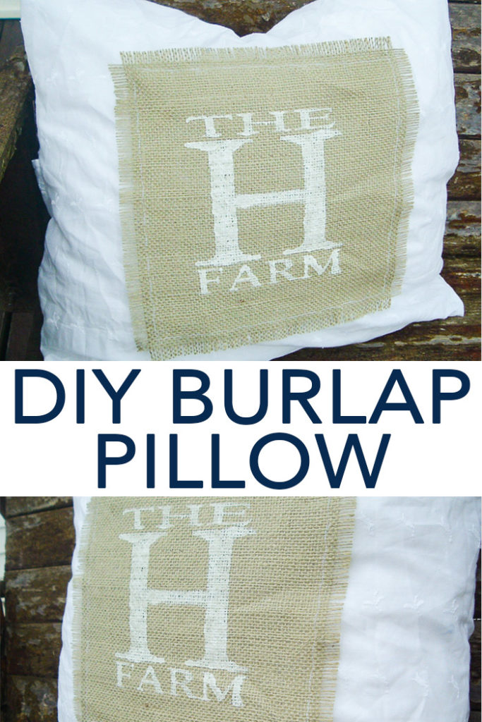 Make DIY pillow covers with this quick and easy tutorial! Includes how to add a monogram on burlap to the front! #burlap #pillow #farmhousestyle #farmhouse