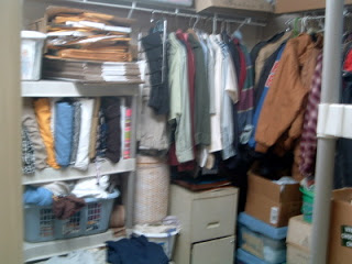 organized closet with shelving