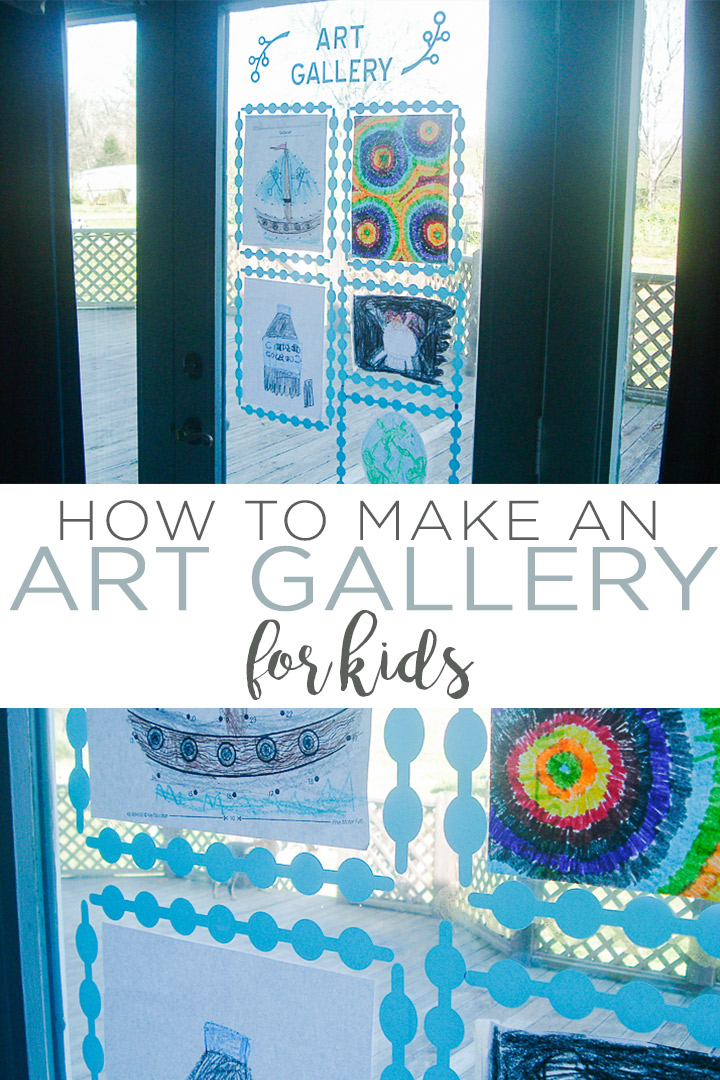 Learn how to make a window art gallery for kids with a Cricut machine! A fun way to display the kids art in your home! #cricut #cricutmade #cricutcreated #art #kids #kidsart #kidscraft