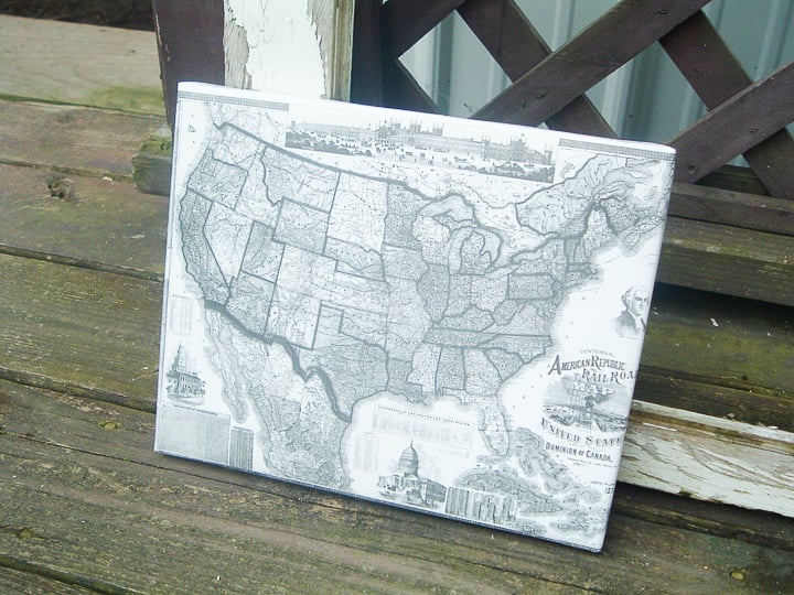 map home decor map from vintage pieces