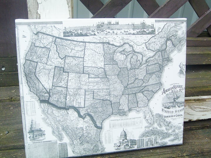 craft using vintage railroad maps