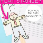 Ce plat Stanley imprimable gratuit est parfait pour aider à enseigner la géographie à vos enfants! Comprend un questionnaire imprimable pour envoyer Stanley à la famille et aux amis par la poste! #flatstanley #kids #kidscrafts #learningcrafts #printable #freeprintable #geography