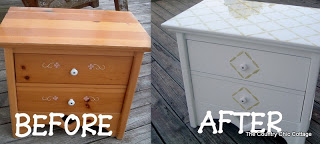 before and after of nightstand
