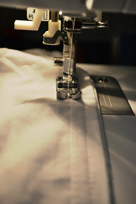 sewing a sheet that was folded in half