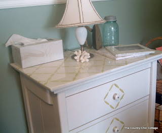 painted nightsand with lamp