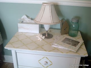 painted and stenciled nightstand