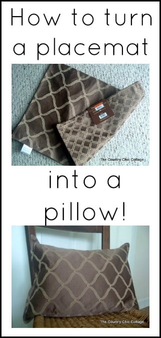 You can make a pillow from any placemat! So easy!