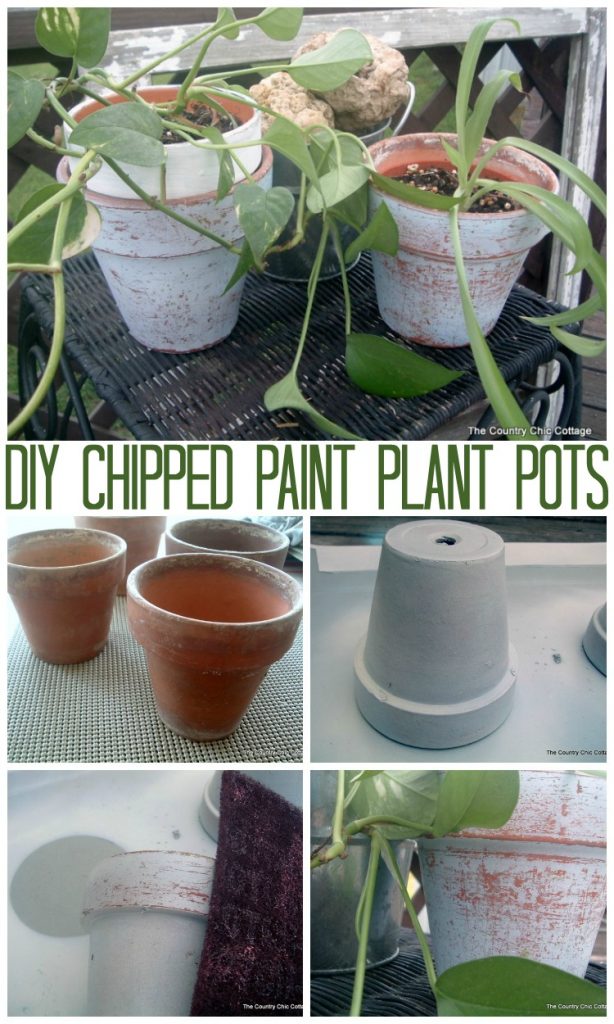 DIY Chipped Paint Plant Pots