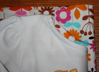 close up of neckline of shirt on fabric