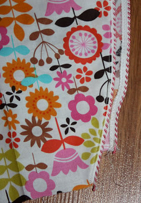 floral fabric folded over