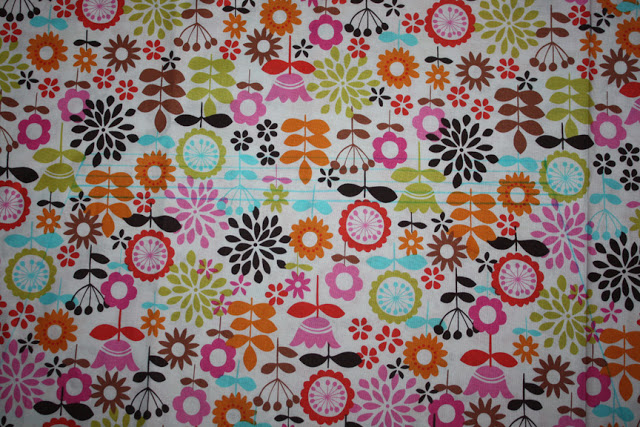 floral fabric with marked lines