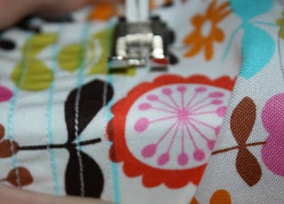 sewing floral fabric
