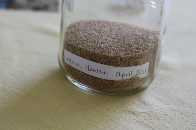 bottom of jar filled with sand