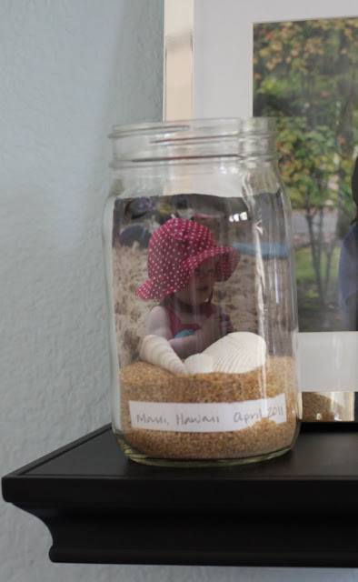 beach in a jar on a shelf