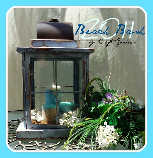 how to make a beach lantern from dollar store supplies