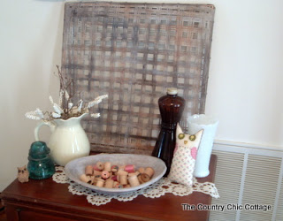 aged tobacco basket in a vignette