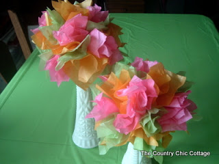 tissue flower party centerpiece