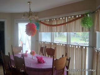 kitchen decorated for a birthday party