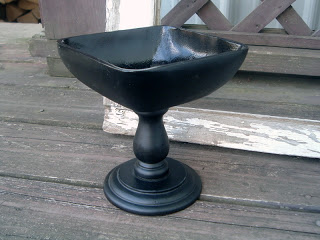 black painted pedestal bowl
