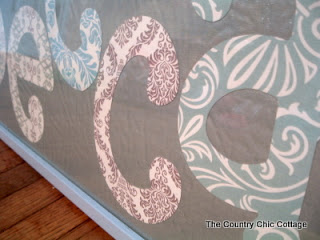 Fabric looking letters cut out for name art print.