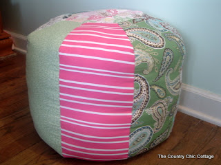 diy colorful floor pouf