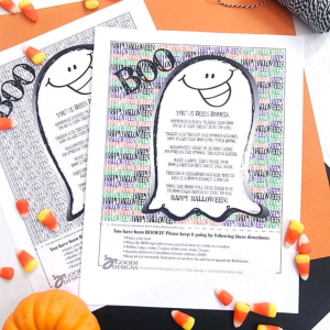 Printable Boo Sign and Poem for Halloween by 100 Directions