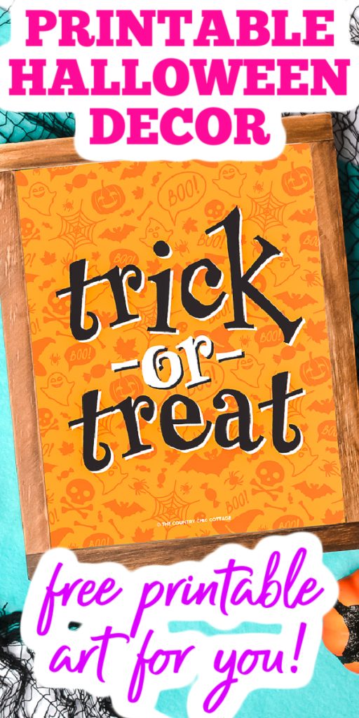 Get some free Halloween printable decorations with our list! A great trick or treat printable art as well as links to even more decorations you will love! #freeprintable #printable #halloween #trickortreat #decor #homedecor