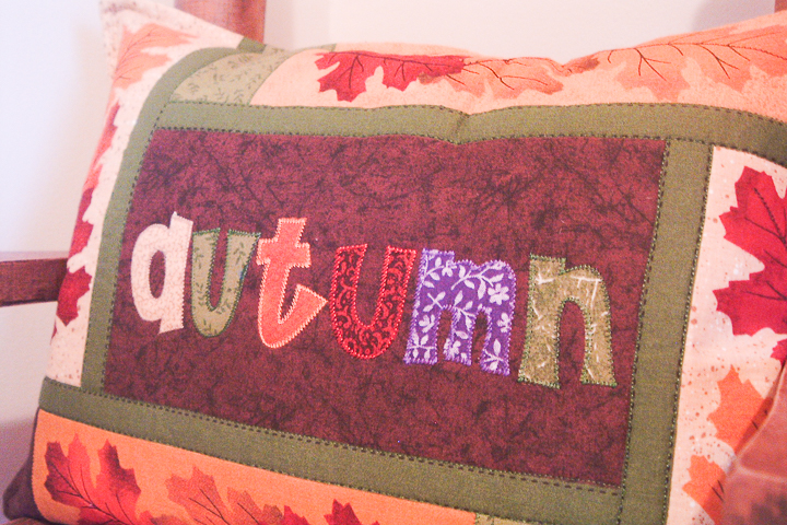 autumn pillow from a placemat