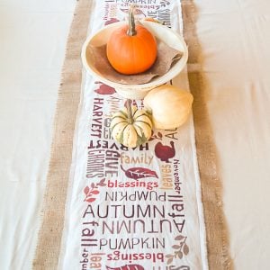 burlap table runner for fall