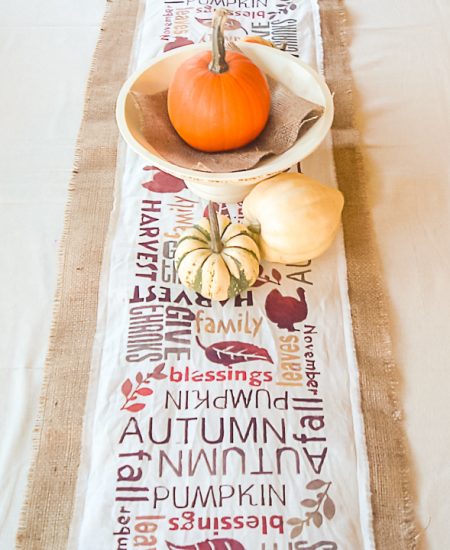 burlap table runner for fall