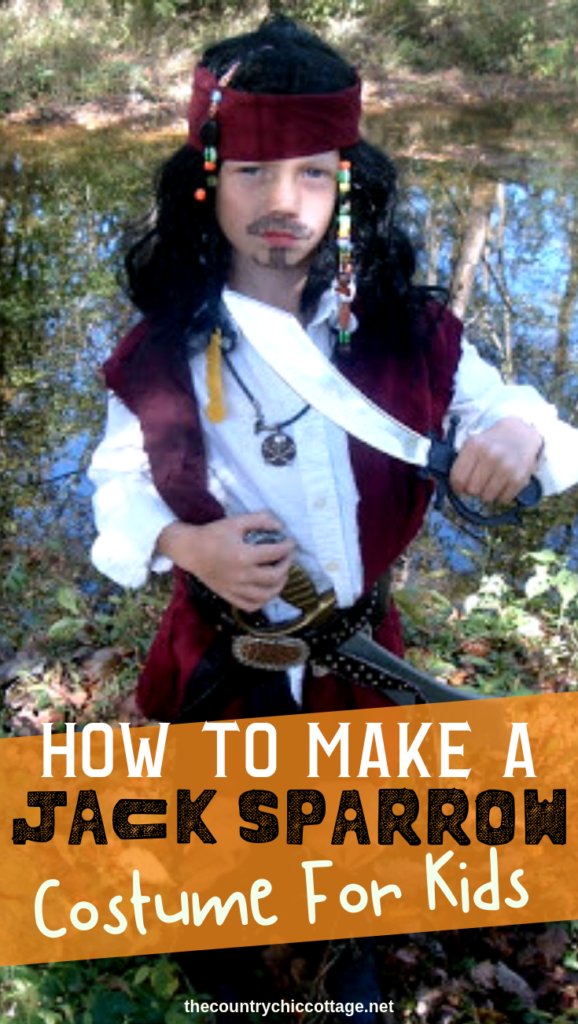 Make this Jack Sparrow Halloween costume with just a few thrift store finds! This kids Halloween costume is budget friendly and oh so cute! #halloween #halloweencostume #jacksparrow #pirates