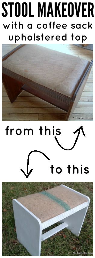 See how to transform a stool with a coffee sack!