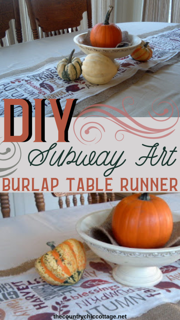 DIY Burlap Table Runner for Thanksgiving - The Country Chic Cottage