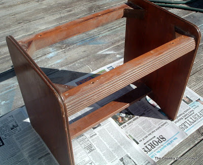 stool with upholstery stripped