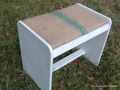 coffee sack stool makeover