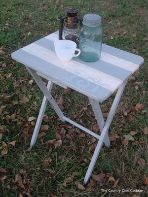 painted folding table on grass