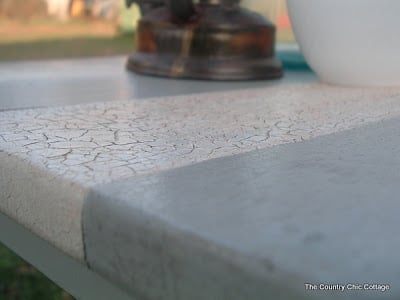 close up of edges on painted table