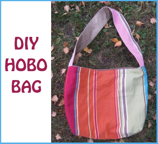 DIY Striped Hobo Bag 