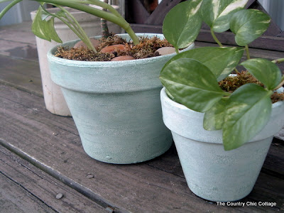 aged terracotta pots