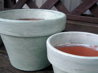 aging terracotta pots