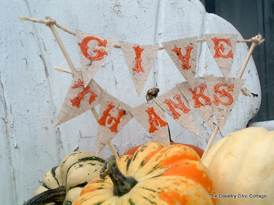 Stamped Give Thanks Banner