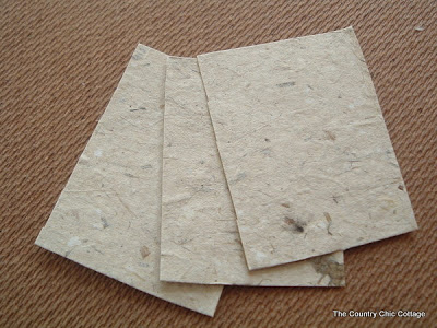 Scrapbook paper cut into rectangles
