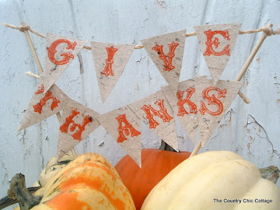 Give thanks burlap banner