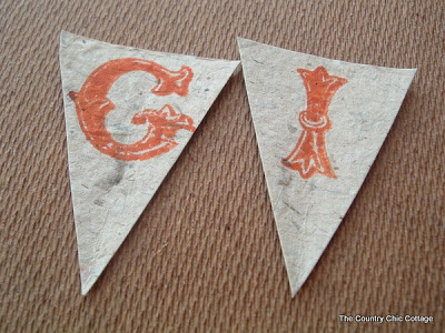 Letters Stamped in Orange