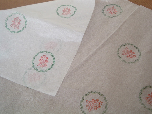Stamped Christmas Tissue Paper