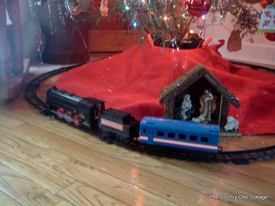 Christmas train under the tree